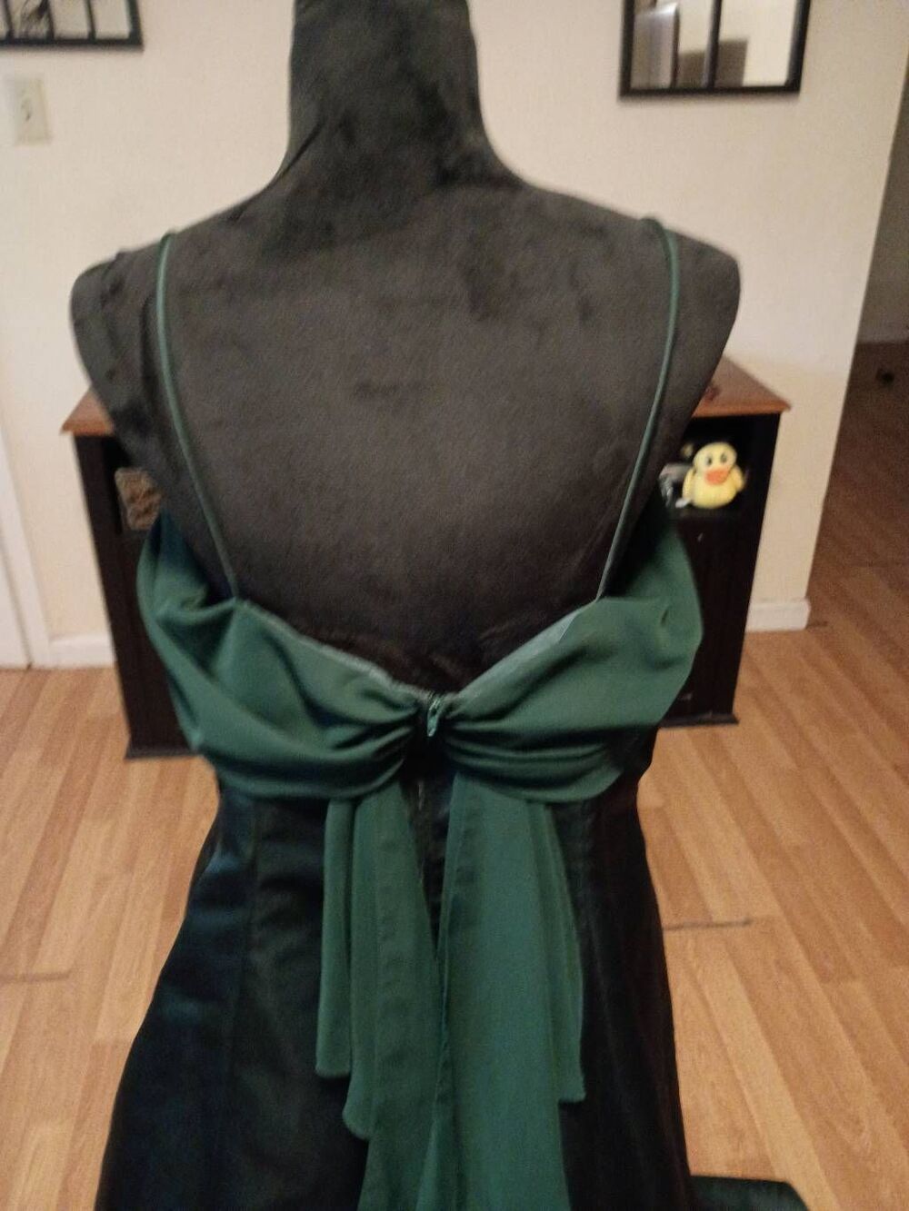 Vintage Y2K Size 18 Michaelangelo Green Spaghetti Strap Formal Maxi Long Dress - Picture 8 of 9